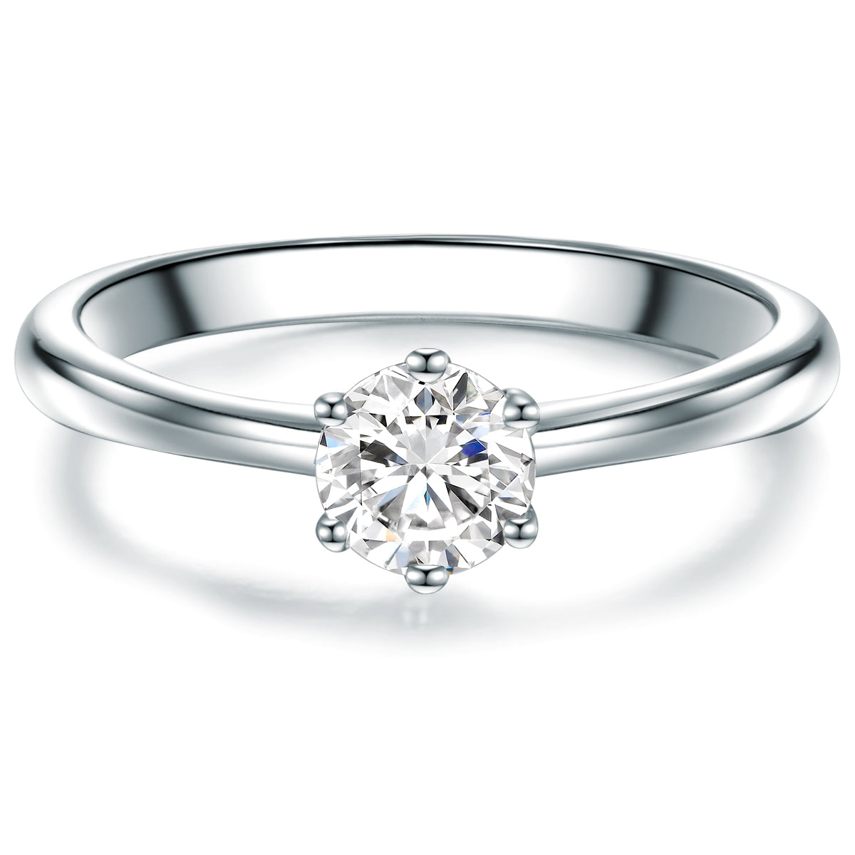 Trilani Anello Solitario Donna Argento 925 Rodiatocon Zircone Bianco - A Griffe, Regalo In Astuccio - 3